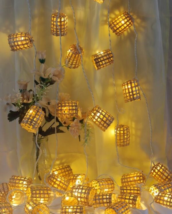 Bamboo String Light Basket